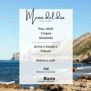 Menú del día en denia