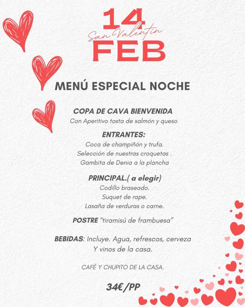 san valentín en Dénia